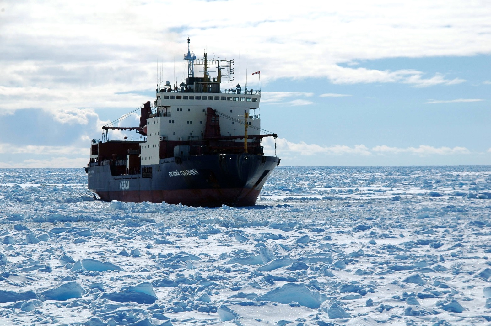 Судно FESCO «Василий Головнин» доставило грузы на первую индийскую антарктическую станцию
